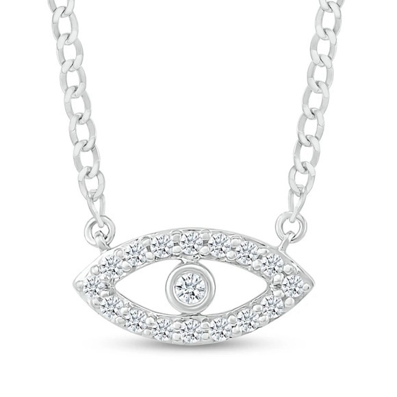 Jewelry - .50 Carats VS Lab Diamond Evil Eye Sterling Silver Necklace